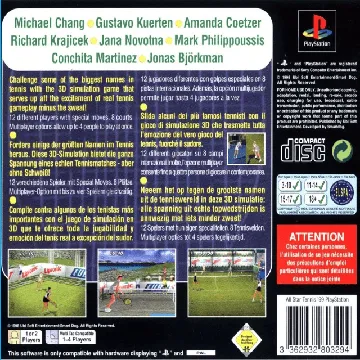 All Star Tennis 99 (EU) box cover back